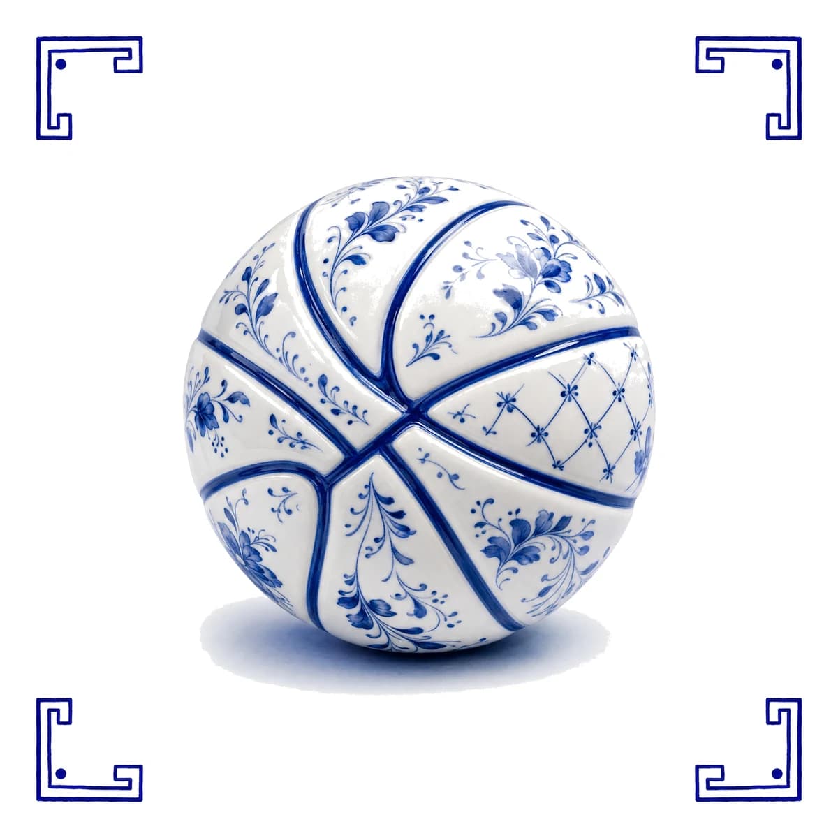 Basketbal – Delfts blauw tegeltje