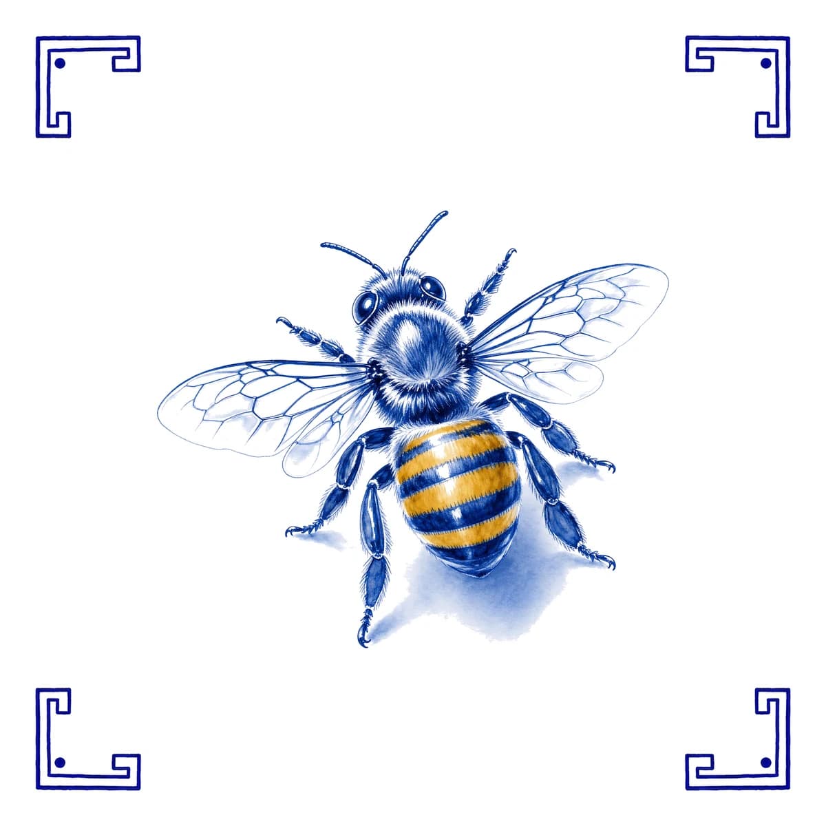 Bij – Delfts blauw tegeltje