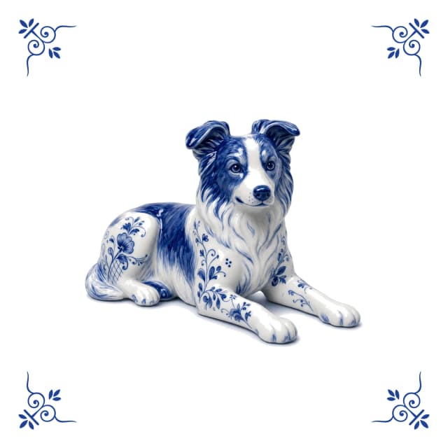 Border collie, Delfts blauw tegeltje