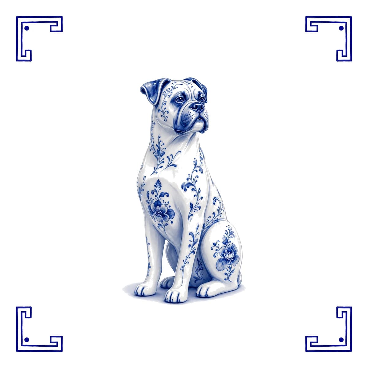 Boxer – Delfts blauw tegeltje