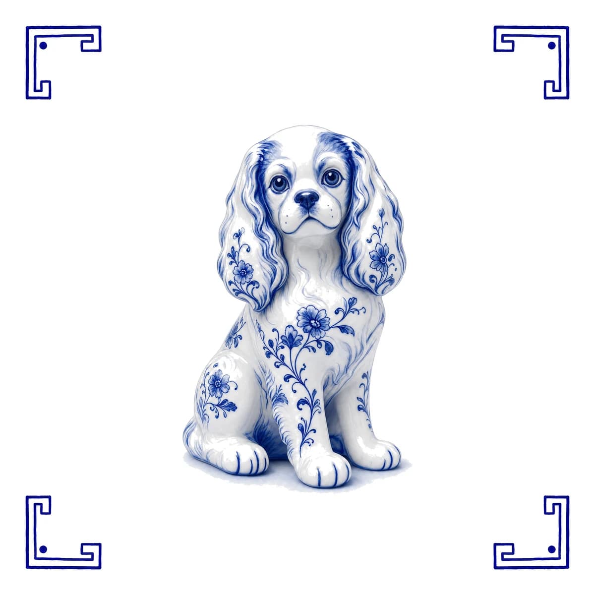 Cavalier King Charles – Delfts blauw tegeltje