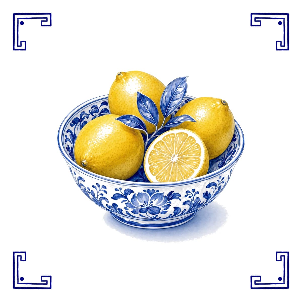 Citroenen – Delfts blauw tegeltje