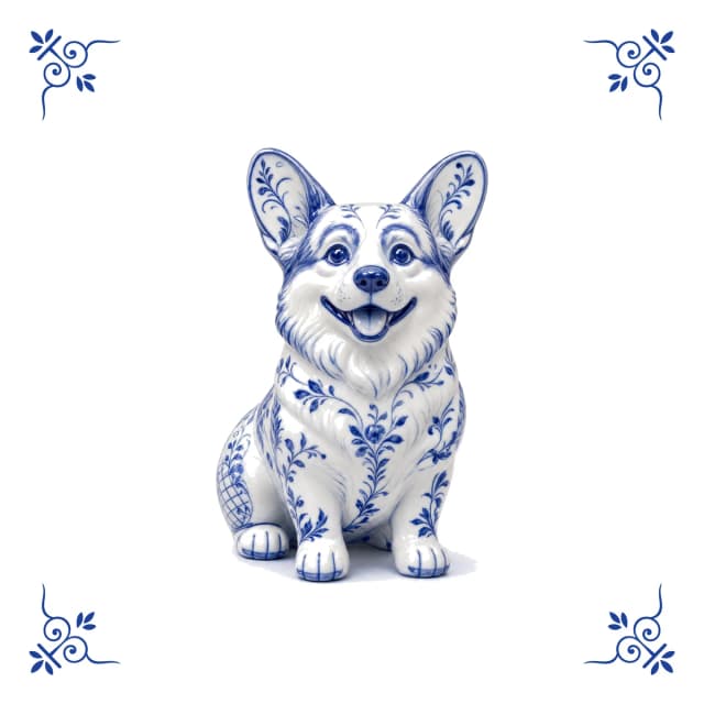 Corgi, Delfts blauw tegeltje