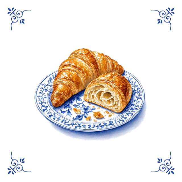 Croissants, Delfts blauw tegeltje
