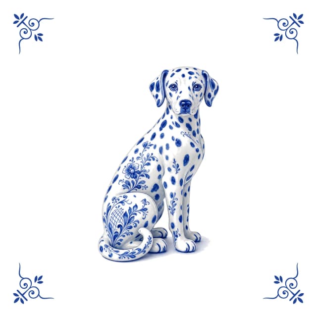 Dalmatiër, Delfts blauw tegeltje