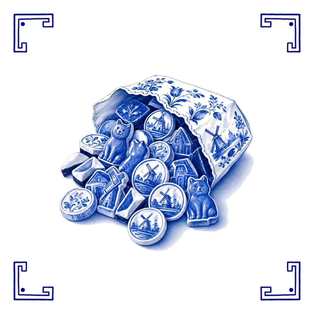 Dropjes – Delfts blauw tegeltje