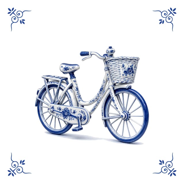 Fiets, Delfts blauw tegeltje