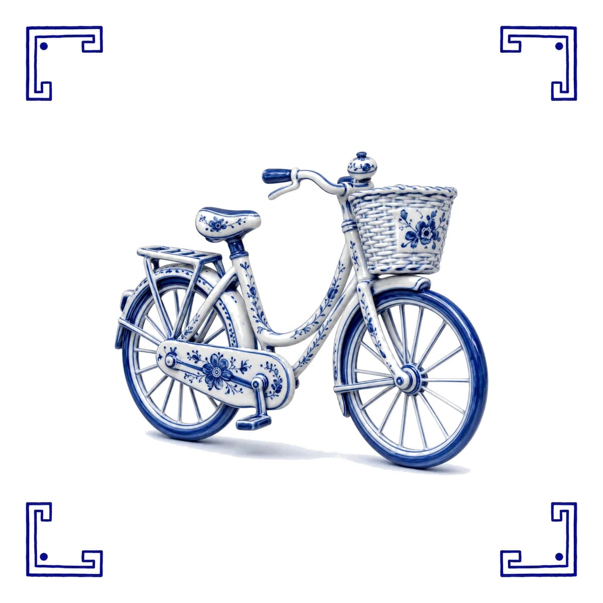 Fiets – Delfts blauw tegeltje