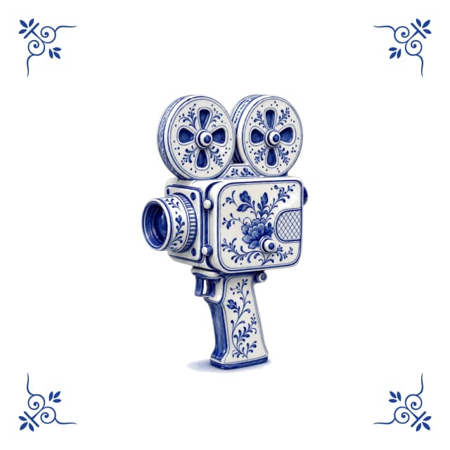 Filmcamera, Delfts blauw tegeltje