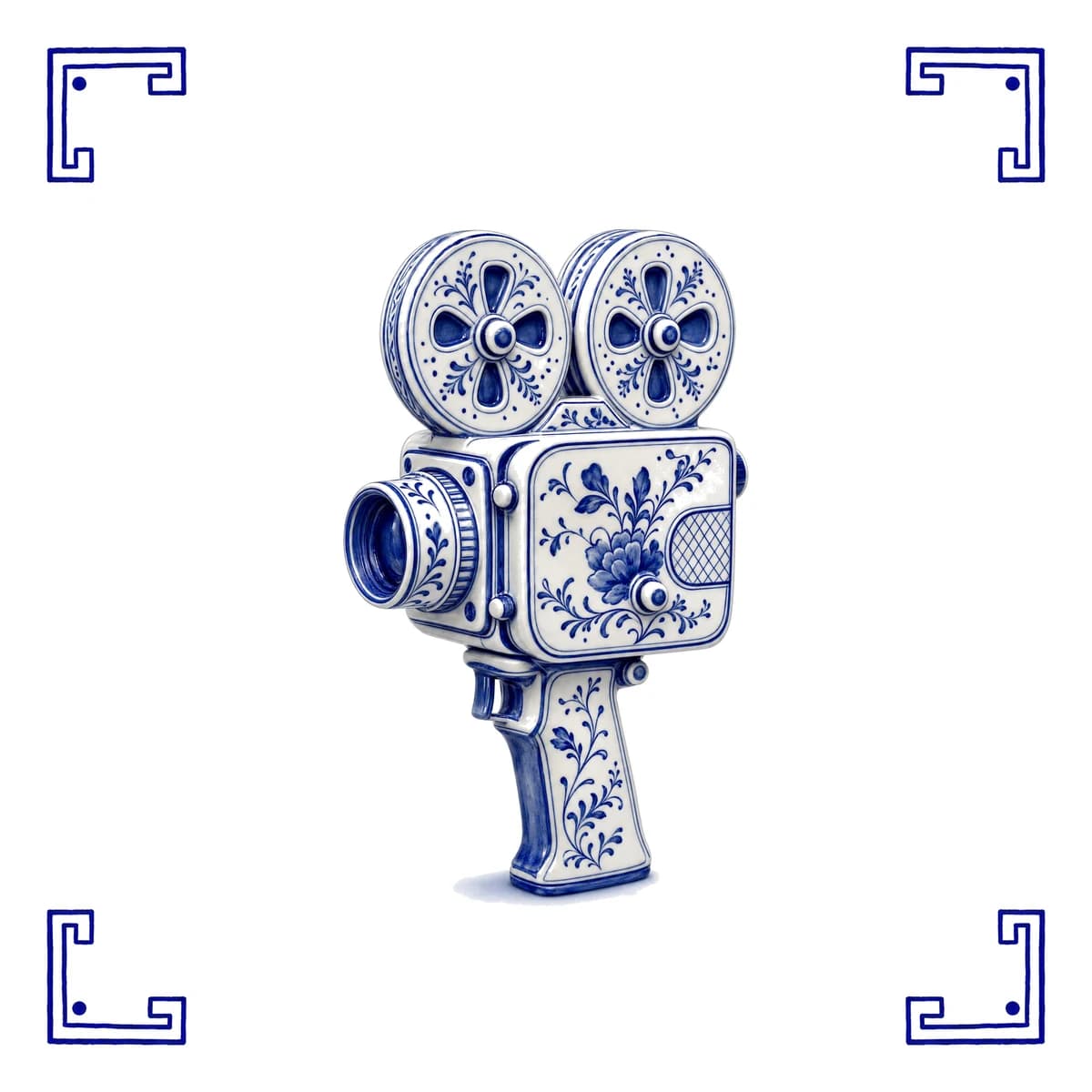 Filmcamera – Delfts blauw tegeltje