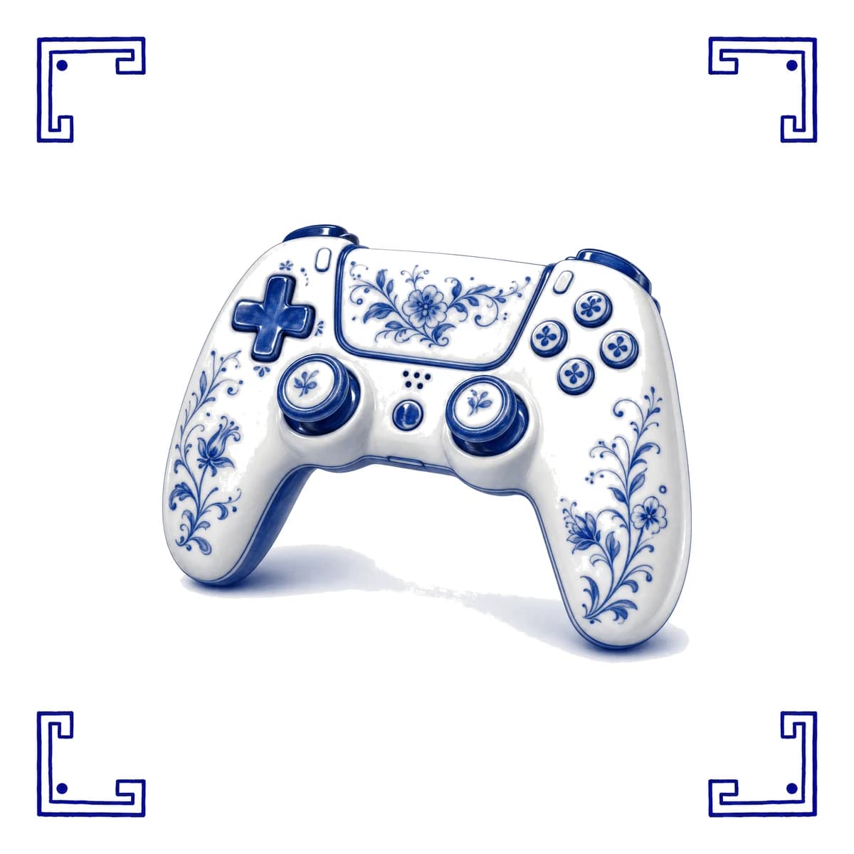 Gamecontroller – Delfts blauw tegeltje