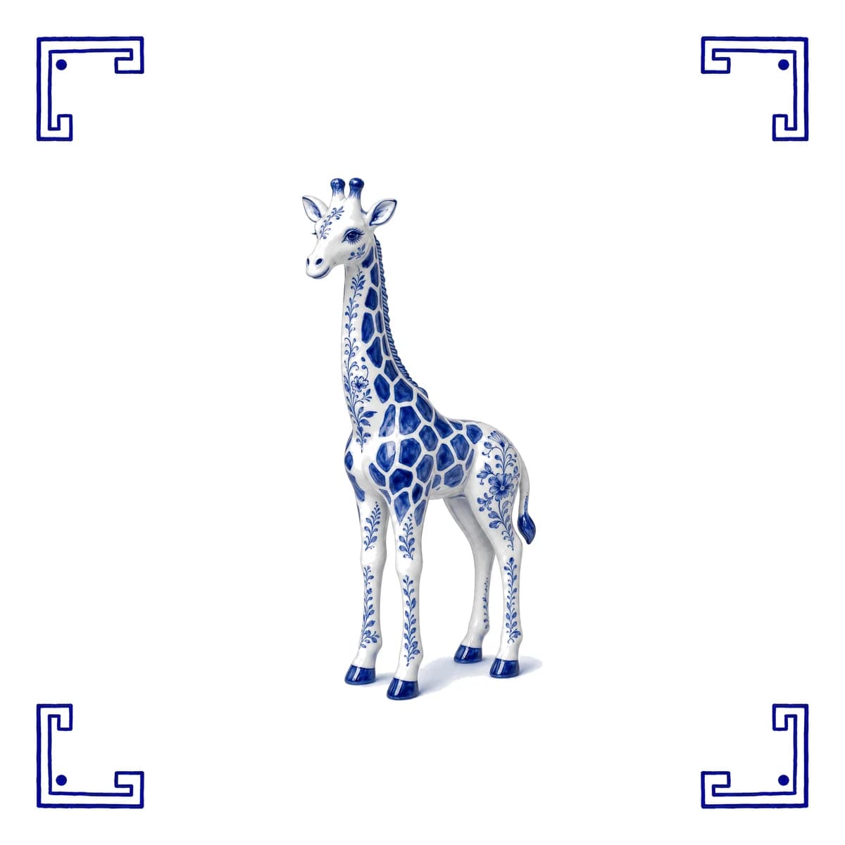 Giraffe – Delfts blauw tegeltje