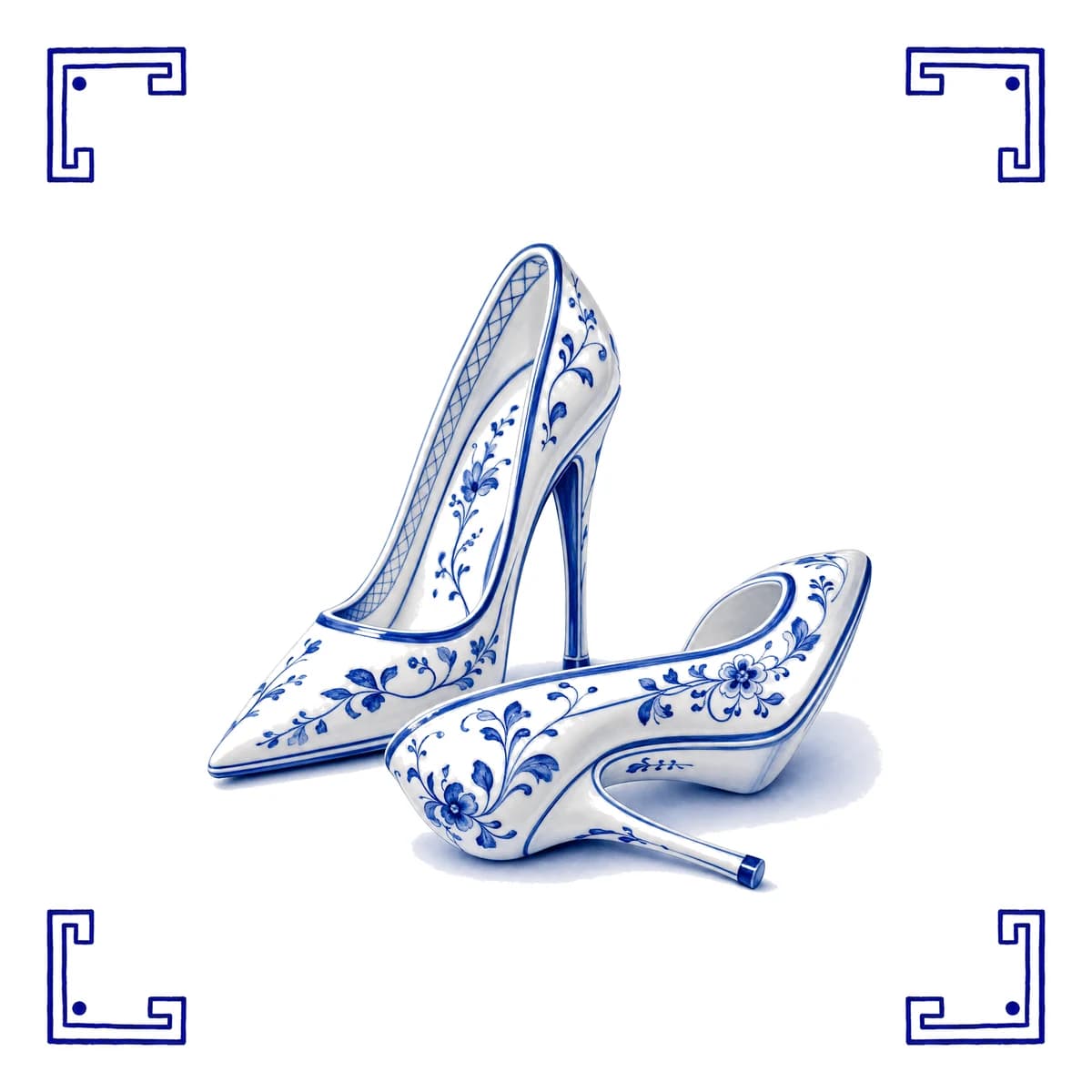 Hoge hakken – Delfts blauw tegeltje