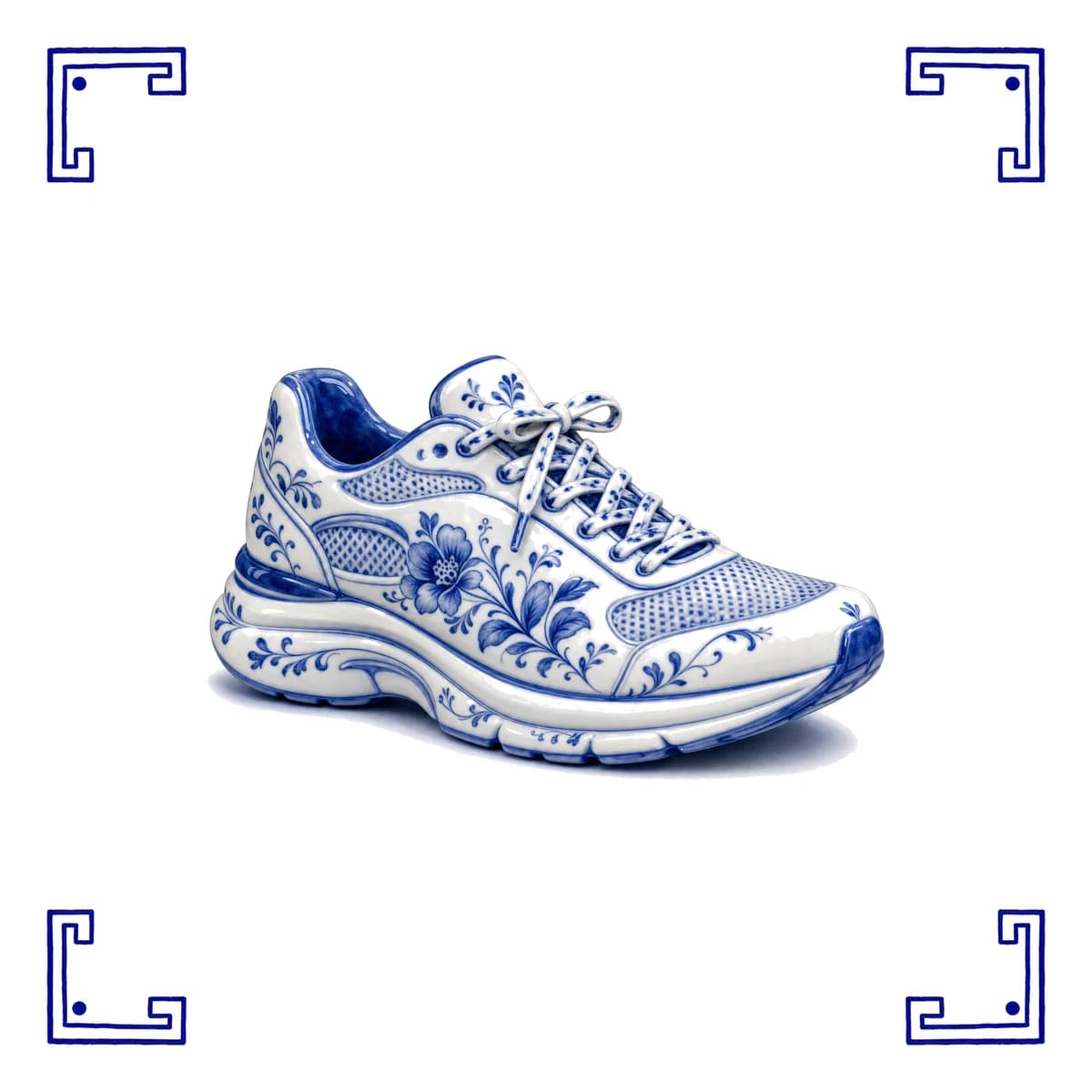 Hardloopschoen – Delfts blauw tegeltje