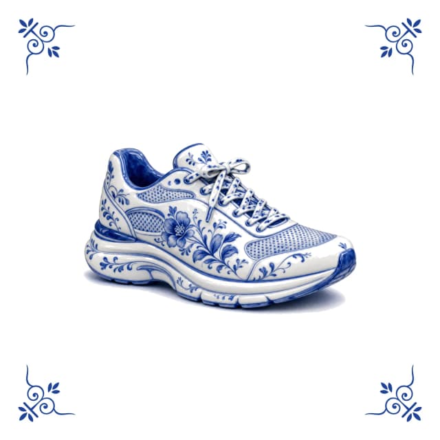 Hardloopschoen, Delfts blauw tegeltje