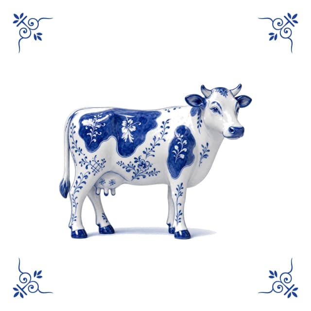 Koe, Delfts blauw tegeltje