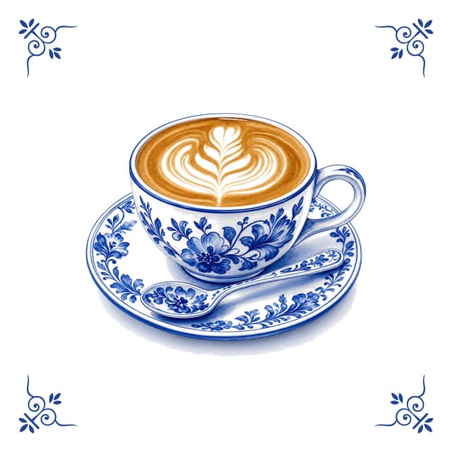 Koffie, Delfts blauw tegeltje
