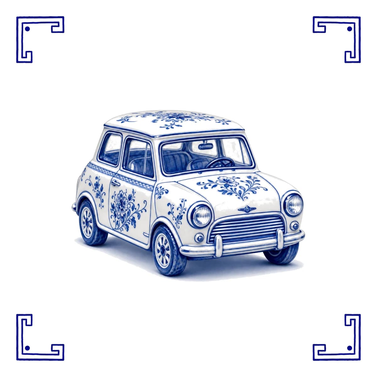 Klassieke Mini – Delfts blauw tegeltje