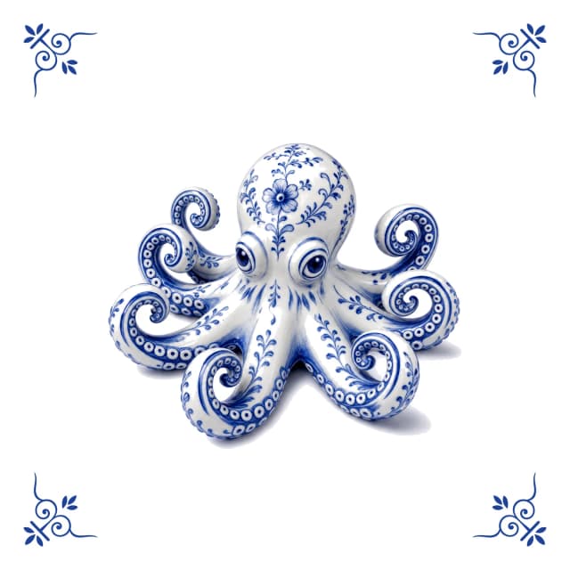 Octopus, Delfts blauw tegeltje