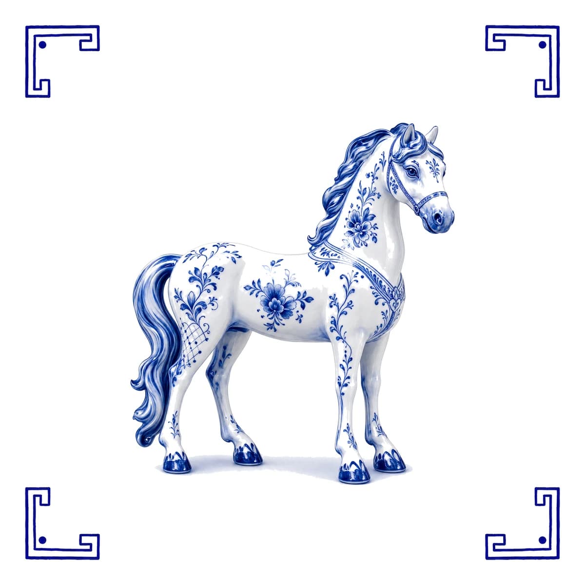 Paard – Delfts blauw tegeltje