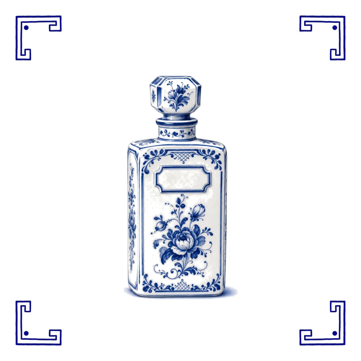 Parfumfles – Delfts blauw tegeltje