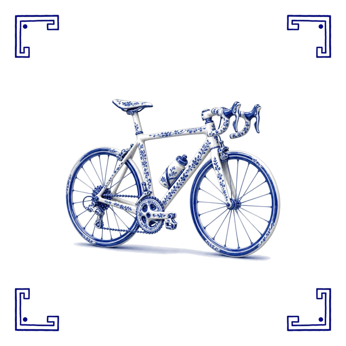 Racefiets – Delfts blauw tegeltje