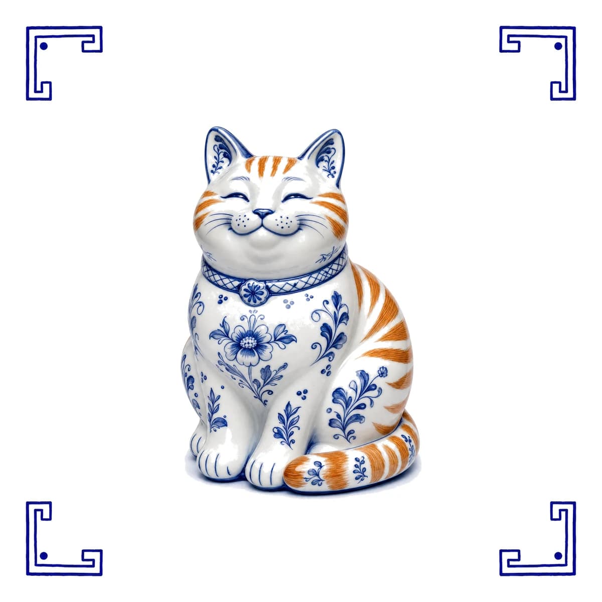 Rode kater – Delfts blauw tegeltje