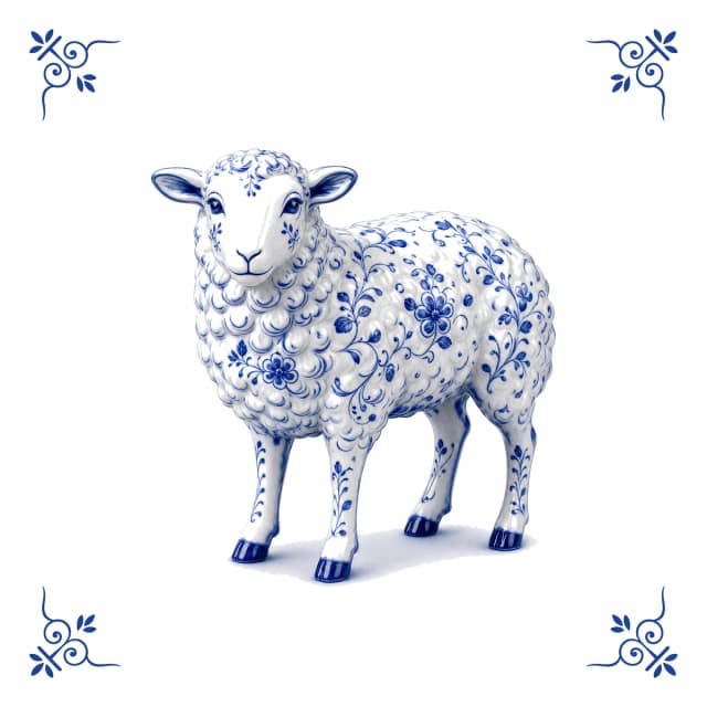 Schaap, Delfts blauw tegeltje