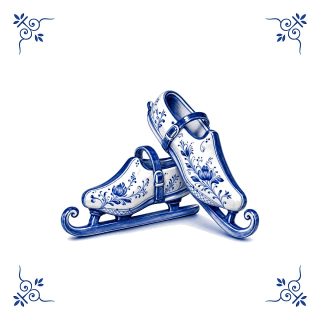Schaatsen, Delfts blauw tegeltje