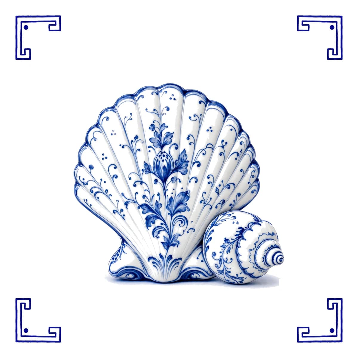 Schelp – Delfts blauw tegeltje