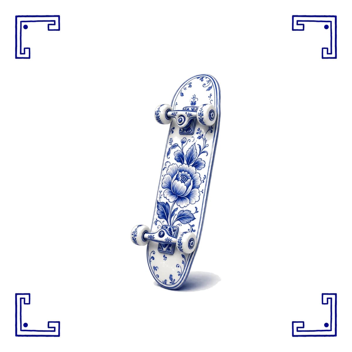 Skateboard – Delfts blauw tegeltje