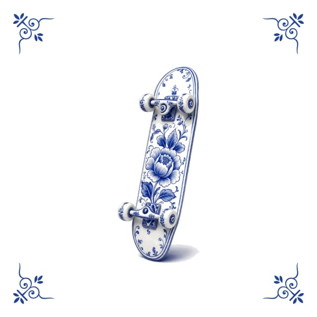 Skateboard, Delfts blauw tegeltje