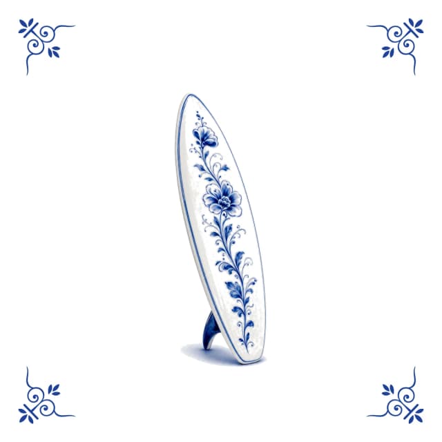 Surfplank, Delfts blauw tegeltje