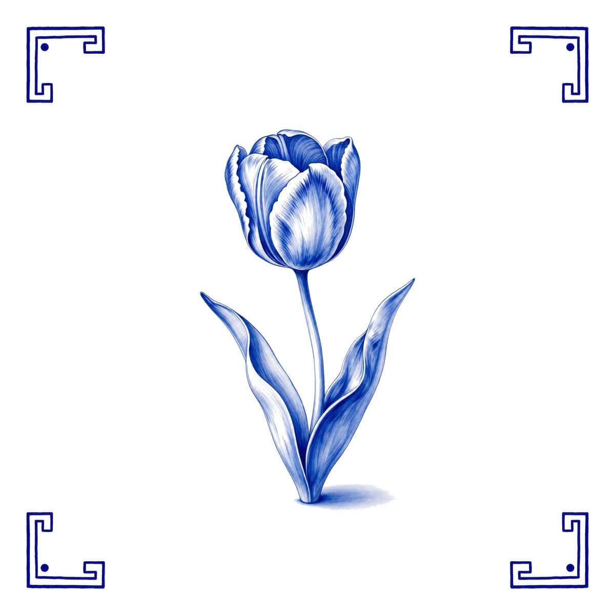 Tulp – Delfts blauw tegeltje