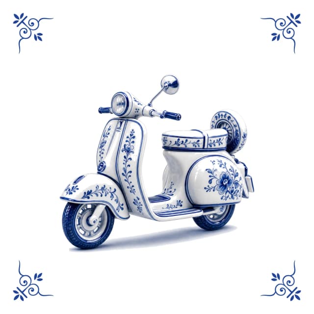 Klassieke Vespa, Delfts blauw tegeltje