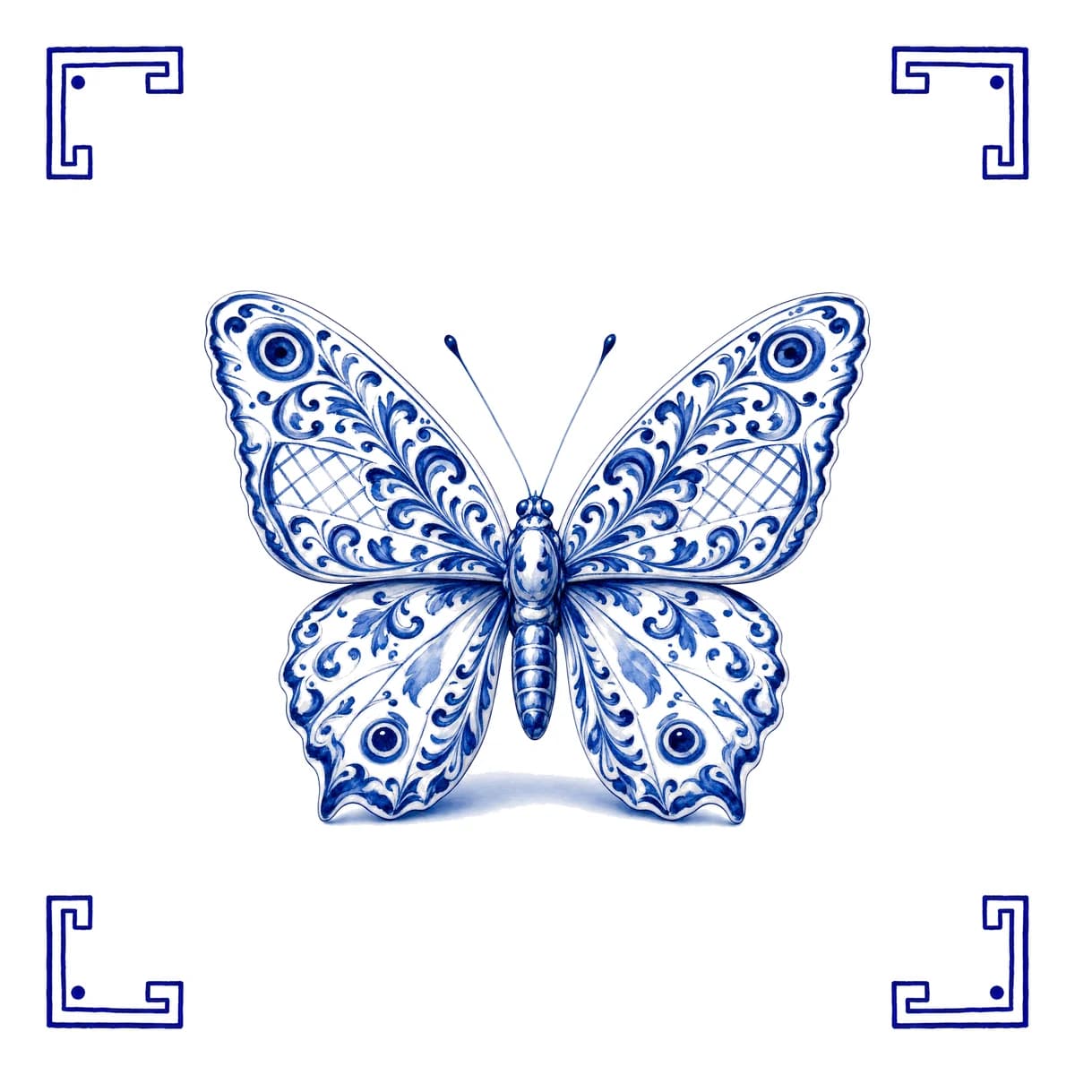 Vlinder – Delfts blauw tegeltje