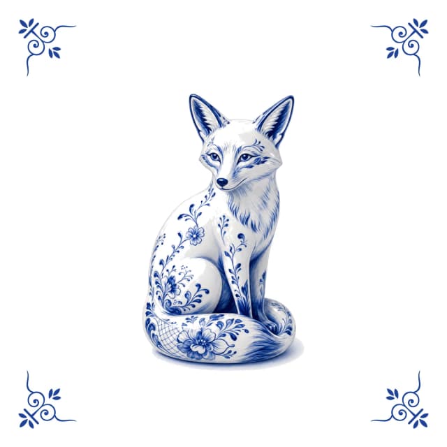 Vos, Delfts blauw tegeltje