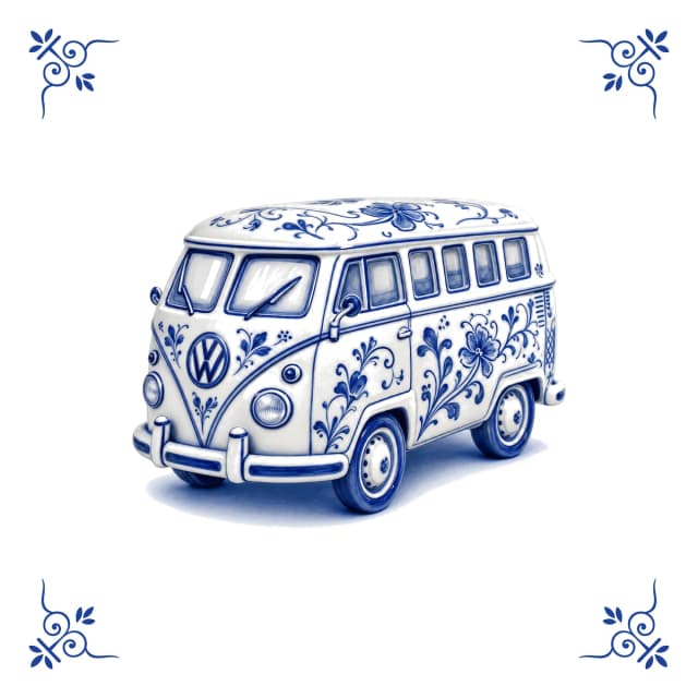 VW-busje, Delfts blauw tegeltje