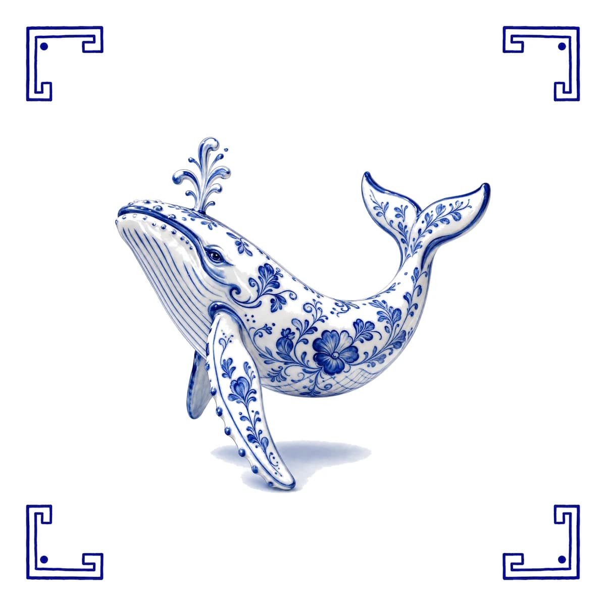 Walvis – Delfts blauw tegeltje